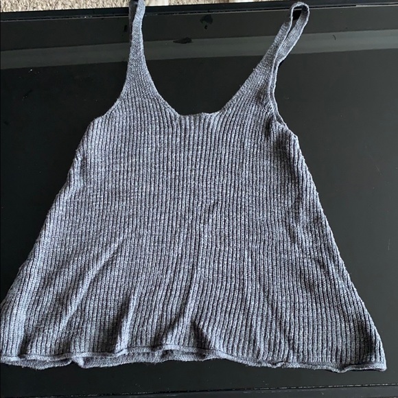 Dark Gray knit American Eagle tank top - Picture 2 of 3